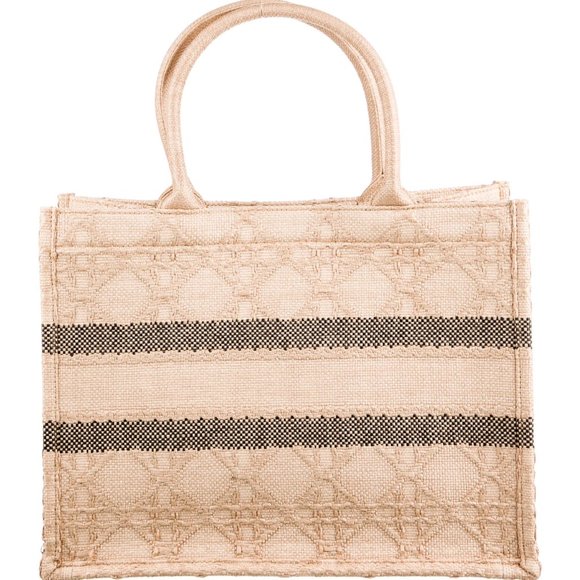 CHRISTIAN DIOR Medium Raffia Cannage Book Tote - Picture 2 of 5